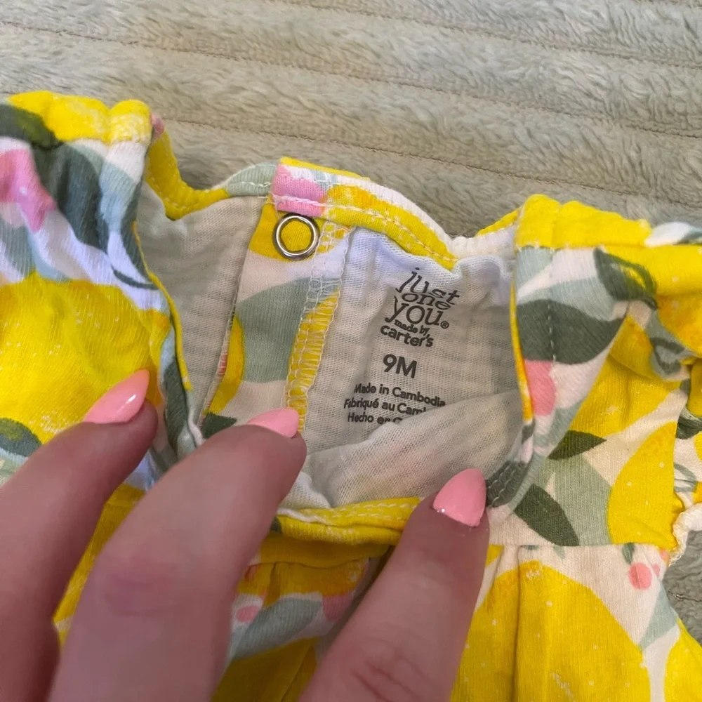 Carter's Lemon Print Dress Romper